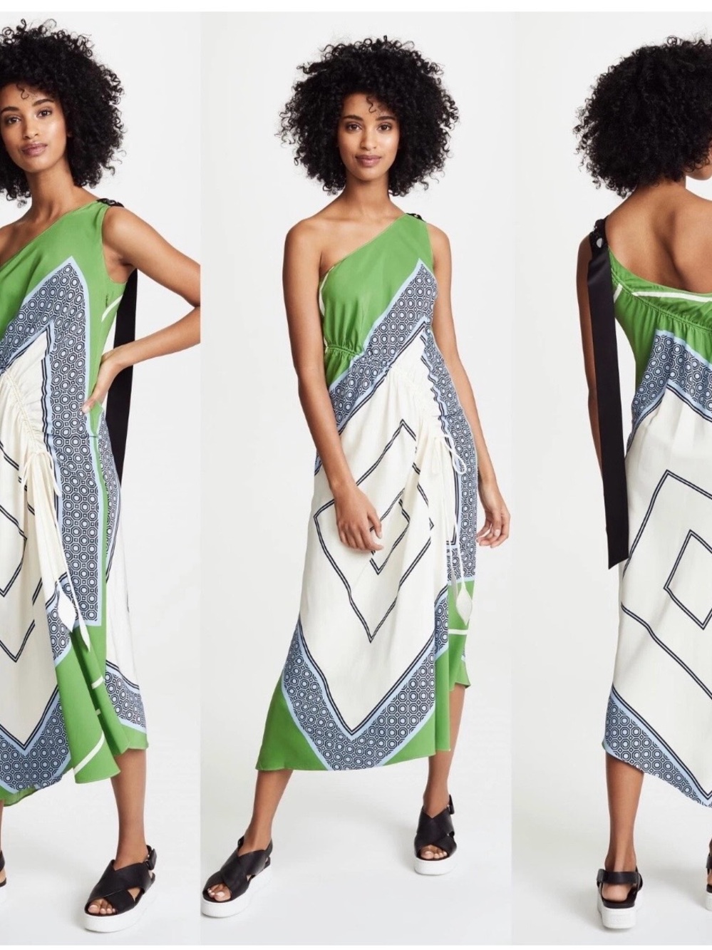 Tory Burch Sloane Silk One Shoulder Asymmetrical Maxi Dress sz6 - Picture 3 of 11
